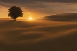 starring across the meadows plain at the sunset