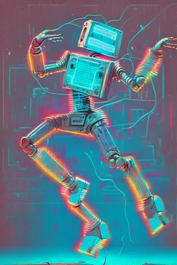 Dancing to electro pop like a robot from 1984