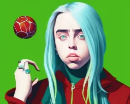 Billie Eilish, lying, in the bathroom