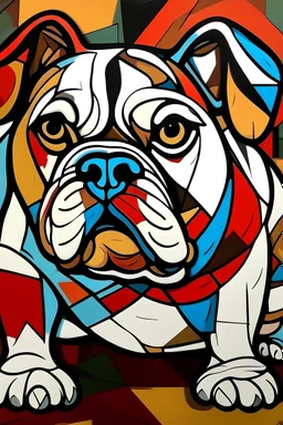 bulldog in pablo picasso style