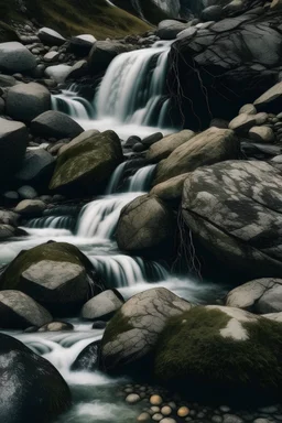 selva de fondo una cascada con rocas imagen digital