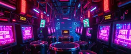 cyberpunk imagery synchronized mechanical drumming flickering CRT screens saying "PISTON STABILE"