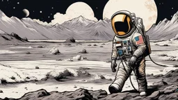 comic style, Moon landing