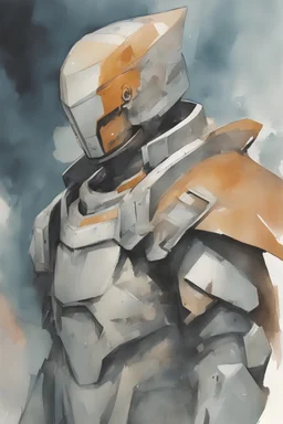 futuristic soldier in armor and robes, watercolor style, ultra detailed character, simple background, by dustin nguyen, akihiko yoshida, greg tocchini, greg rutkowski, cliff chiang