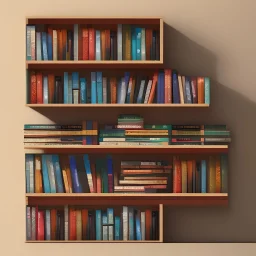 Icon of a bookshelf with colorful books