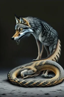 wolf with a snake instead of tail