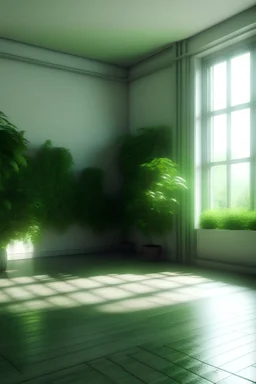 room filling with green plant image in 4k