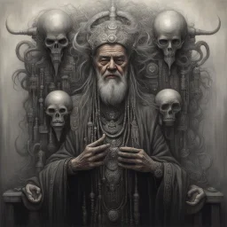 The Shaman by H.R. Giger Bearded Shaman; Sorcerer; Priest; Wise Sage, 55 year old Prophet; by Charles Dalmau, Geof Darrow, Ismail Inceoglu, Huang Guangjian, Dan Witz H.R. Giger Gustave Doré Robert Mapplethorpe Greg Rutkowski “Peace & Comfort” Insight from the Buddha