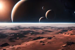 планета вращающаяся вокруг другой планеты 4k realistic photo