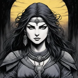 [illustration by Kevin Eastman and Peter Laird] Mona exudes an enigmatic allure that captivates all who cross her path. With an air of mystery and danger, she navigates the shadows with grace, her movements both fluid and purposeful. Her piercing gaze reveals a blend of vulnerability and fierce determination, drawing others in while keeping them at arm’s length. As a mercenary, she embodies a modern-day antihero, straddling the line between light and dark. Her unpronounceable name adds an exotic