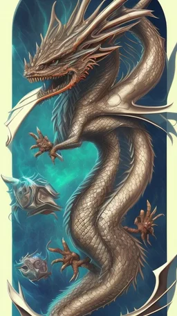 Un dragon a cinq têtes de couleurs différentes