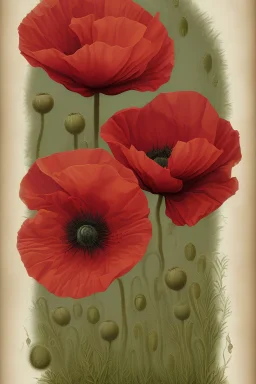 a botanical illustration of a poppy