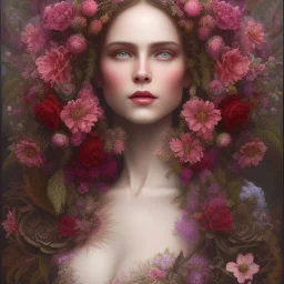 galaxias, woolitize, sonrisa, frida, Dryad, fae, sidhe, siniestro, naturaleza, plantas, flores silvestres, pintura facial, retrato de personaje dnd, intrincado, óleo sobre lienzo, obra maestra, experto, increíblemente detallado, resolución 4k, estilo retroanime, lindo grande ojos reflectantes circulares, detalles cinemáticos suaves e intrincados, iluminación suave y suave, colores calidos, estilo renacentista pintado, alegria, sonrisa