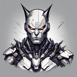Cyborg Catman Quickdraw Maven in Vector spiked art style