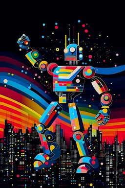 abstract robot dancer electronica music STYLE OF Hiroshi Nagai