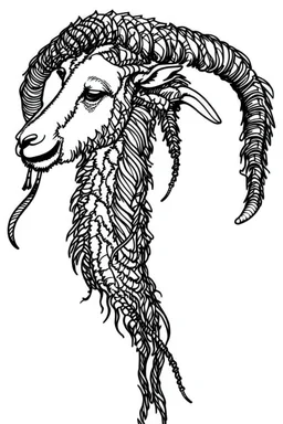 a goat 2d with horn