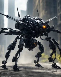 Long distance picture full body of insect soldier Black mech hitech Futuristic 3d render, vray, uhd, detailed, hdr, 8k, photorealistic, dramatic lighting, hawken graphic design abstract 3d hitech technological HAWKEN photorealistic uhd 8k VRAY highly detailed HDR