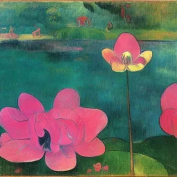 pink lotos mono botan, Paul Gauguin