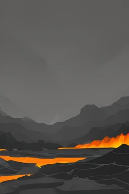 an inferno landscape with gray and black rocks cell shading