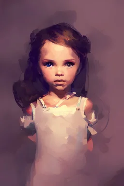 A fancy portrait of an adorable little girl by Greg Rutkowski, deep colours