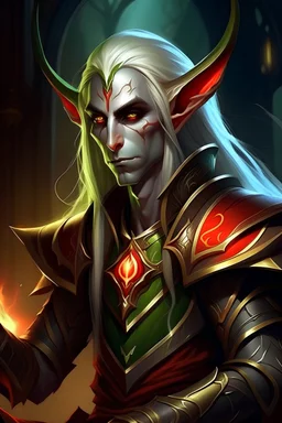 male blood elf warlock wow warcraft world affliction corruption soul chaos succubus elf