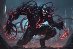 venom machine in solo leveling shadow artstyle, nightmare them, neon, full body, apocalypse, intricate details, highly detailed, high details, detailed portrait, masterpiece,ultra detailed,best quality