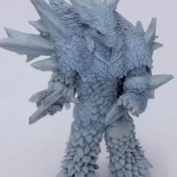 fantasy ice golem, giant, ice spikes on his back, ice armour on his body