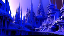 A purple cybernetic realm painted by Antoni Gaudi
