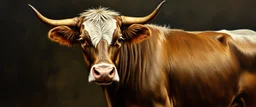 master oil painting by Rembrandt, loab cow
