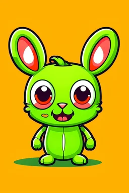 a cute, 2D vector cartoon frankenstein inspired rabbit, dribbble illustration, vibrant colors adorable design, sticker illustration, mascot style Use a 2D flat style, centered composition, and vector graphics for a sleek, modern, and minimalist look. For a professional and graphic line art aesthetic