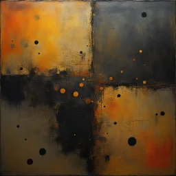 creative surreal abstract composition in style of John Jude Palencar and VS Gaitonde, divorced from reality, dark shines, surreal oil painting masterpiece, sinister weird, warm colors, abstract braille glyph vertical textures, by Victor Pasmore