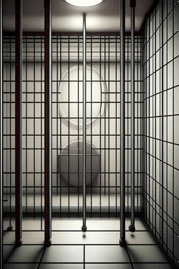 An Atom icon inside a jailcell