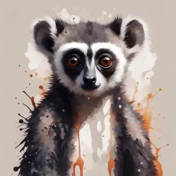 dripping fur in lemur art style