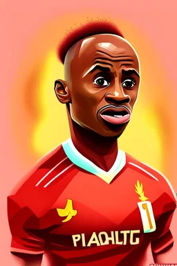 Sadio Mane Footballer cartoon 2d