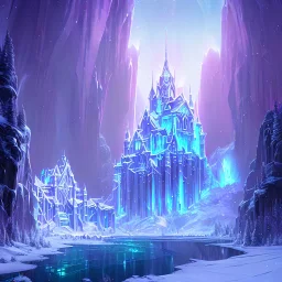 white and gold crystal castle，waterfall, winter snow flakessnow, northern Lights, full of details, smooth, bright sunshine，soft light atmosphere, light effect，vaporwave colorful, concept art, smooth, extremely sharp detail, finely tuned detail, ultra high definition, 8 k, unreal engine 5, ultra sharp focus