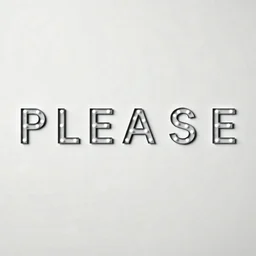 photograph, the word 'PLEASE' , in the style of photographer Nick Knight