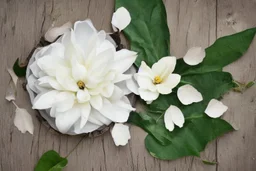 mixture of swan and flower with leaves