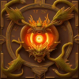 Old compact futurstic town dragon fire on it