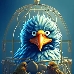 big bird in cage, close up on holy diver, beach, stone, movie poster, fantasy art, misty