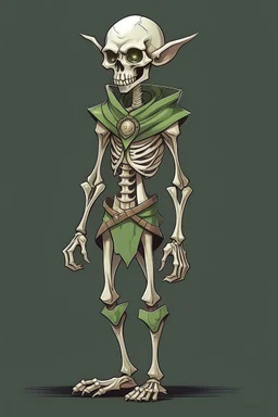 an elf, half skeleton
