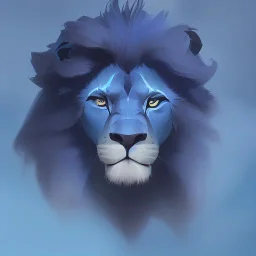 blue, lion made up of clouds, clouds, cloud lion, lion cloud, lion shape