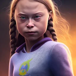  Greta Thunberg portrait octane render, fifth element