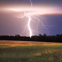 lightning striking sunlight