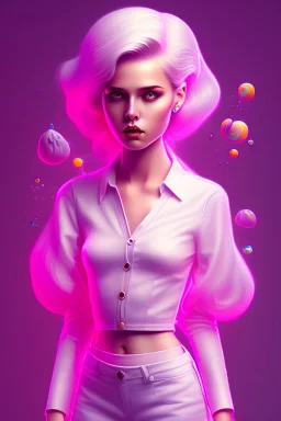 isometric clean art of super cute girl, soft lighting, high definition, small head, mixed media by Tim Burton