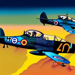 fullbody Drawing of 'Supermarine Spitfire',intricate detail,andrea bonelli,Kilian Eng,Ohrai,evan lee,Aleksandr Sidelnikov,three quarters frontal aerial view,toned colors,16k