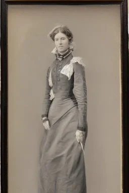 Portrait lady, full body shot, full-color medium shot, style of William Biddle