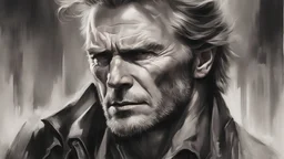 Clint Eastwood Stocholm city oil paiting by artgerm display style style dream, symptom, image artgerm display style punk anarchists