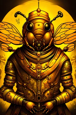 An anthropomorphic bee wearing regal attire, fantasy, digital art