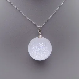 Clear polyester necklace with a simple, elegant design featuring a single, shimmering crystal pendant