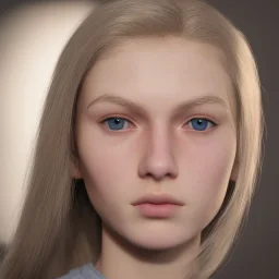 16 years old women, named Gretchen Marie Bernath - light-blonde hair, round blue eyes, medium cold skin tone, defined jawline and cheek bones, full eyebrows, short, curvy, natural, mature, warrior, hard worker, strong, muscular, enduring, cocky, caring, dramatic, confident, looks like a 25 year old